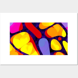 Vibrant Butterfly Phospor Crystal - Stained Glass Design Pattern Posters and Art